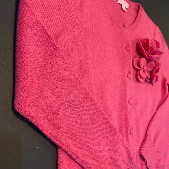 Lilly Pulitzer Cashmere Preppy Cardigan with Fabric Flower Pins - Small - Picture 5 of 16